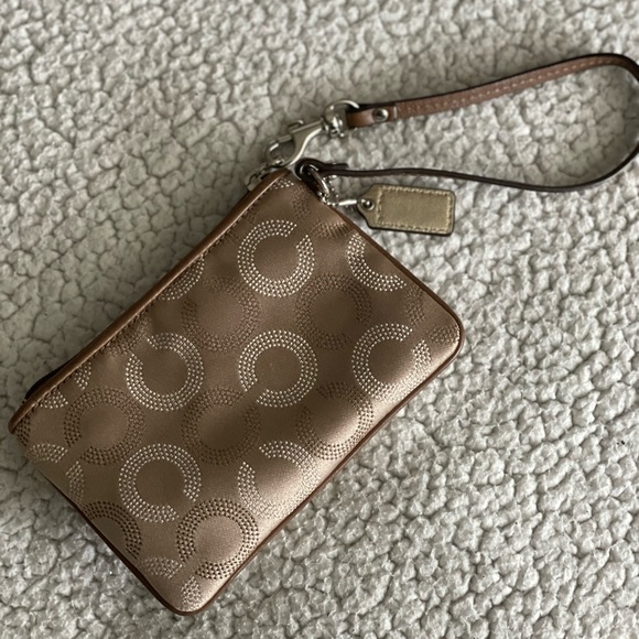 Authentic Coach Logo Wristlet - Brown/Tan Colour - Picture 2 of 8